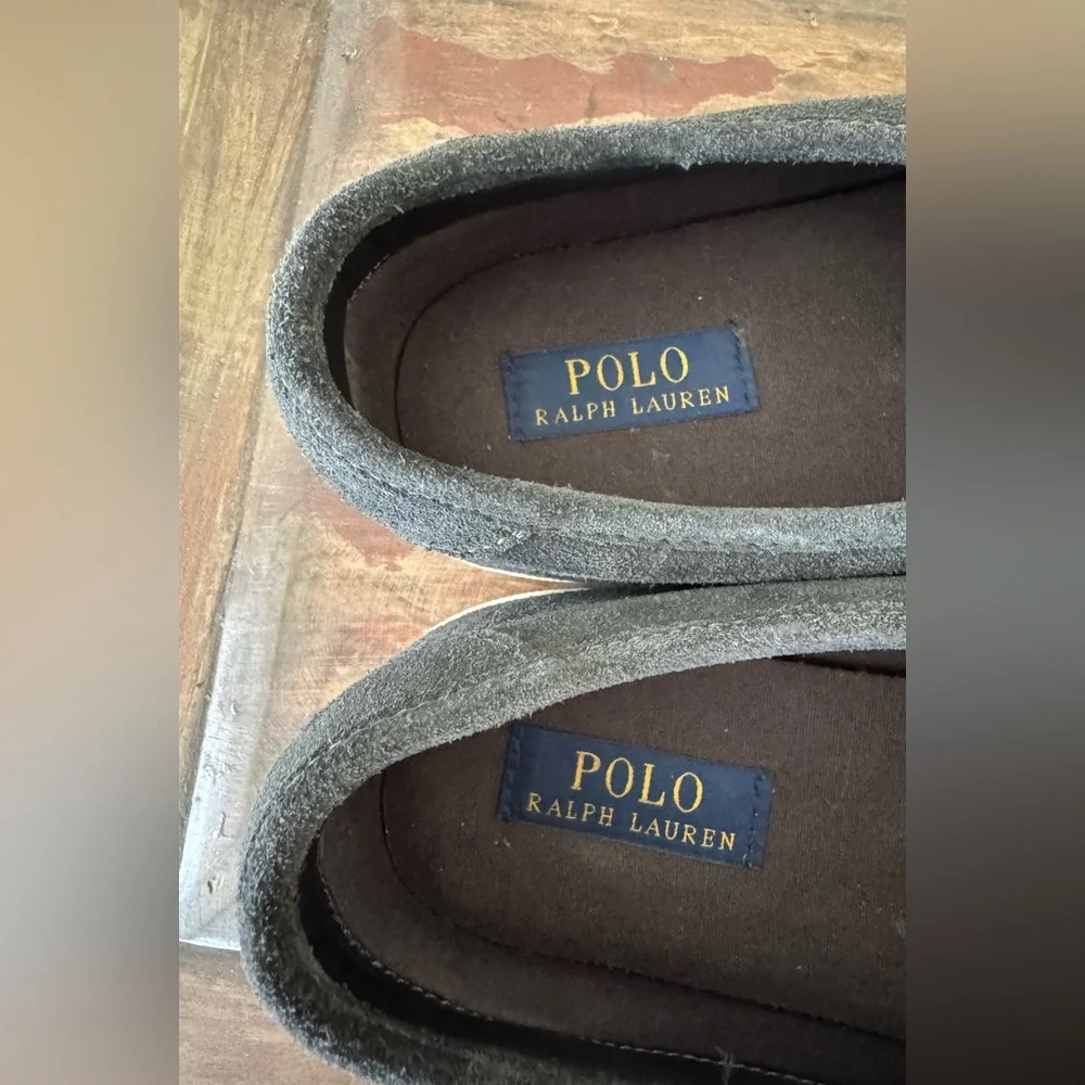Polo Ralph Lauren Vaughn Slip II‎ black suede slip on sneakers shoes men’s 13